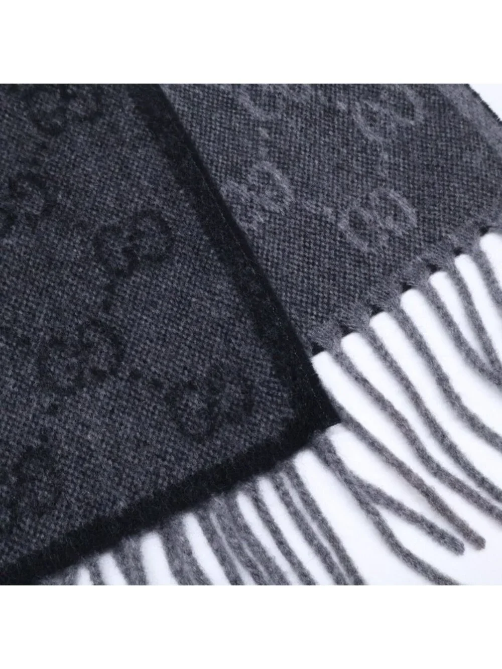 Gucci GG Pattern Sherry Line Wool Fringe